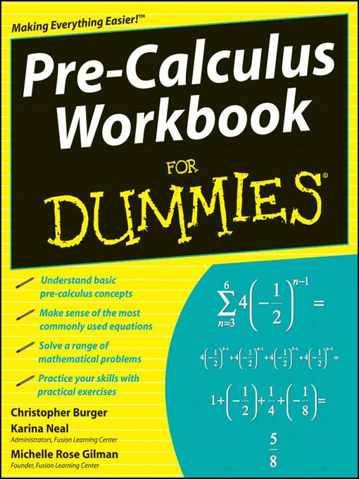 Title details for Pre-Calculus Workbook For Dummies by Michelle Rose Gilman - Available